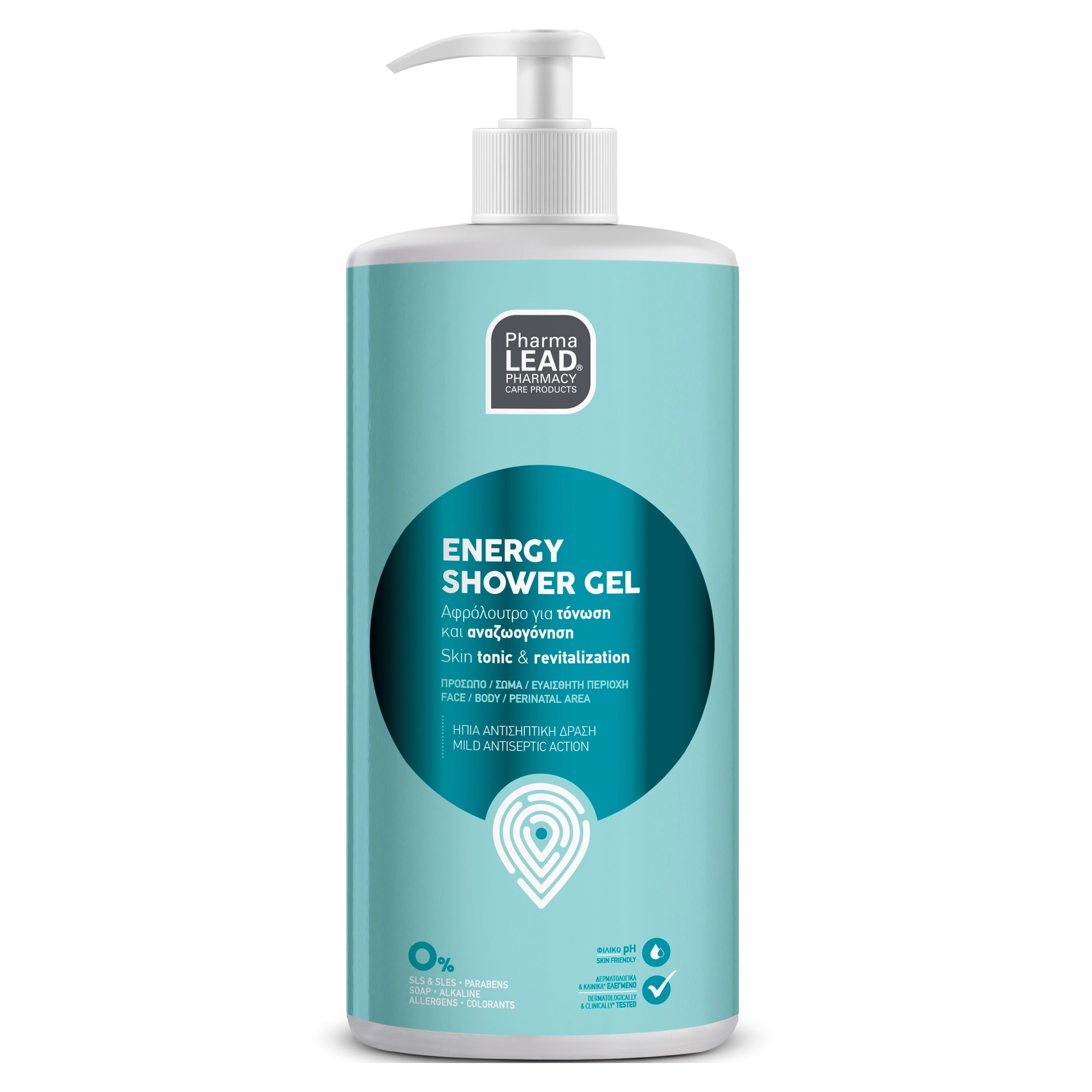 Pharmalead Energy Shower Gel Αφρόλουτρο για Καθημερινό Καθαρισμό, Τόνωση & Αναζωογόνηση 1Lt